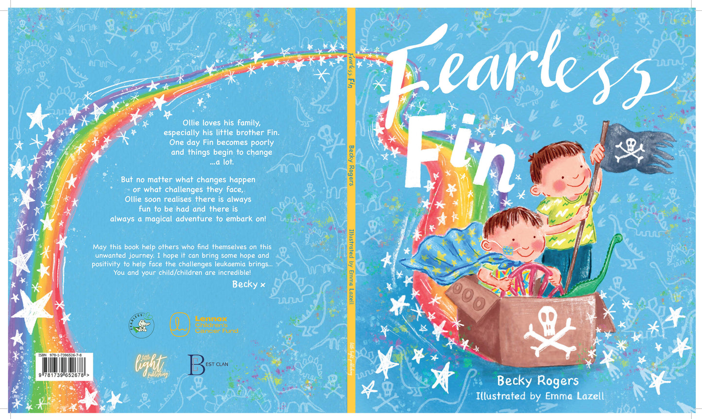 Ollie loves his family, especially his little brother Fin. One day Fin becomes poorly and things begin to change... a lot. But no matter what changes happen or what challenges they face, Ollie soon realises there is always fun to be had and there is always a magical adventure to embark on! May this book help others who find themselves on this unwanted journey. I hope it can bring you some hope and positivity to help face the challenges leukaemia brings... you and your child(ren) are incredible! Becky x